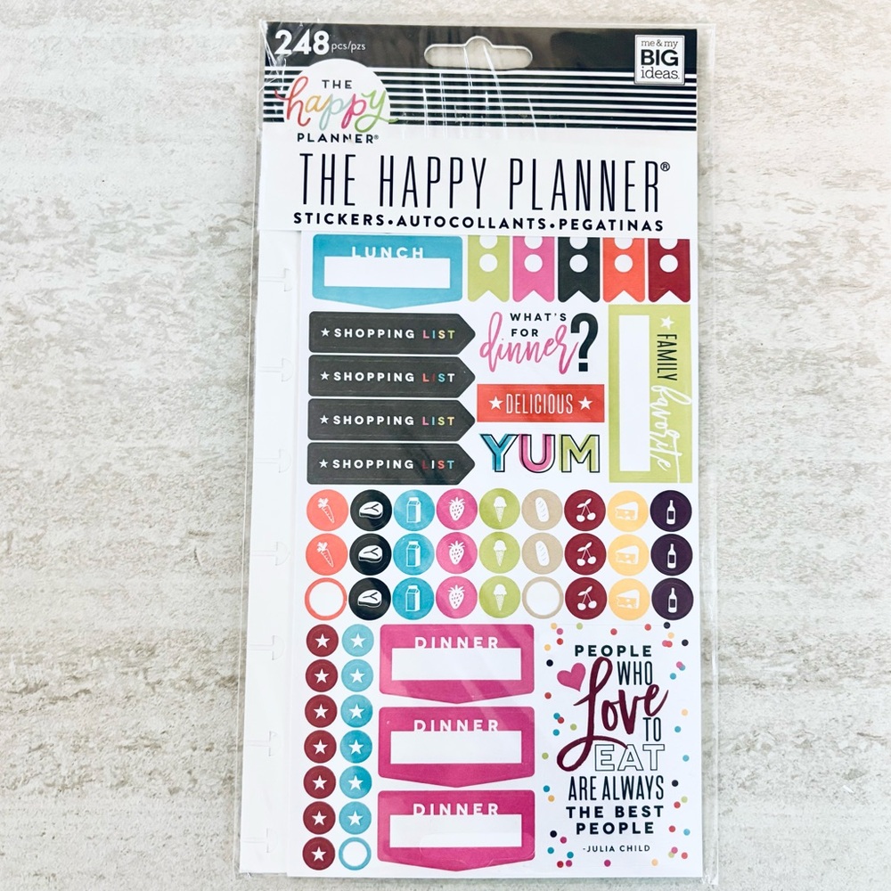 ❗️The Happy Planner Meal Planning/ Cooking Vibrant Sticker Collection